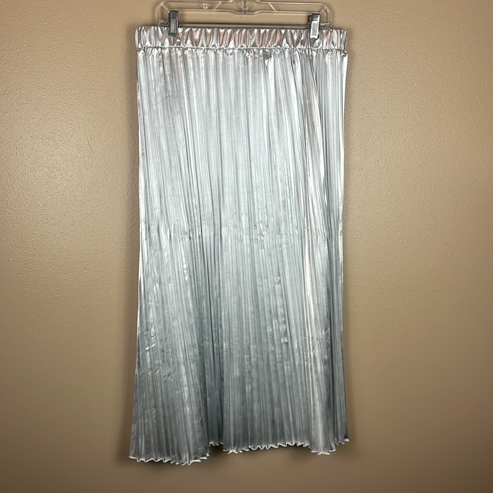 Metallic pleated skirt